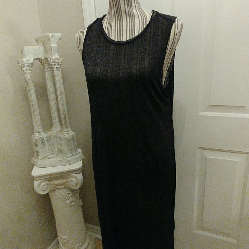 Forever 21 Sheer Black T Shirt Duster